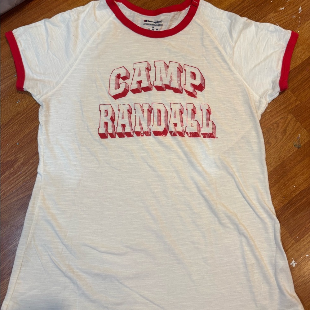 Champion White and Red Ringer Tee